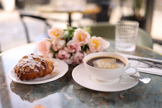 Budapest cafe culture - traditional pastries and coffee in a historic coffeehouse
