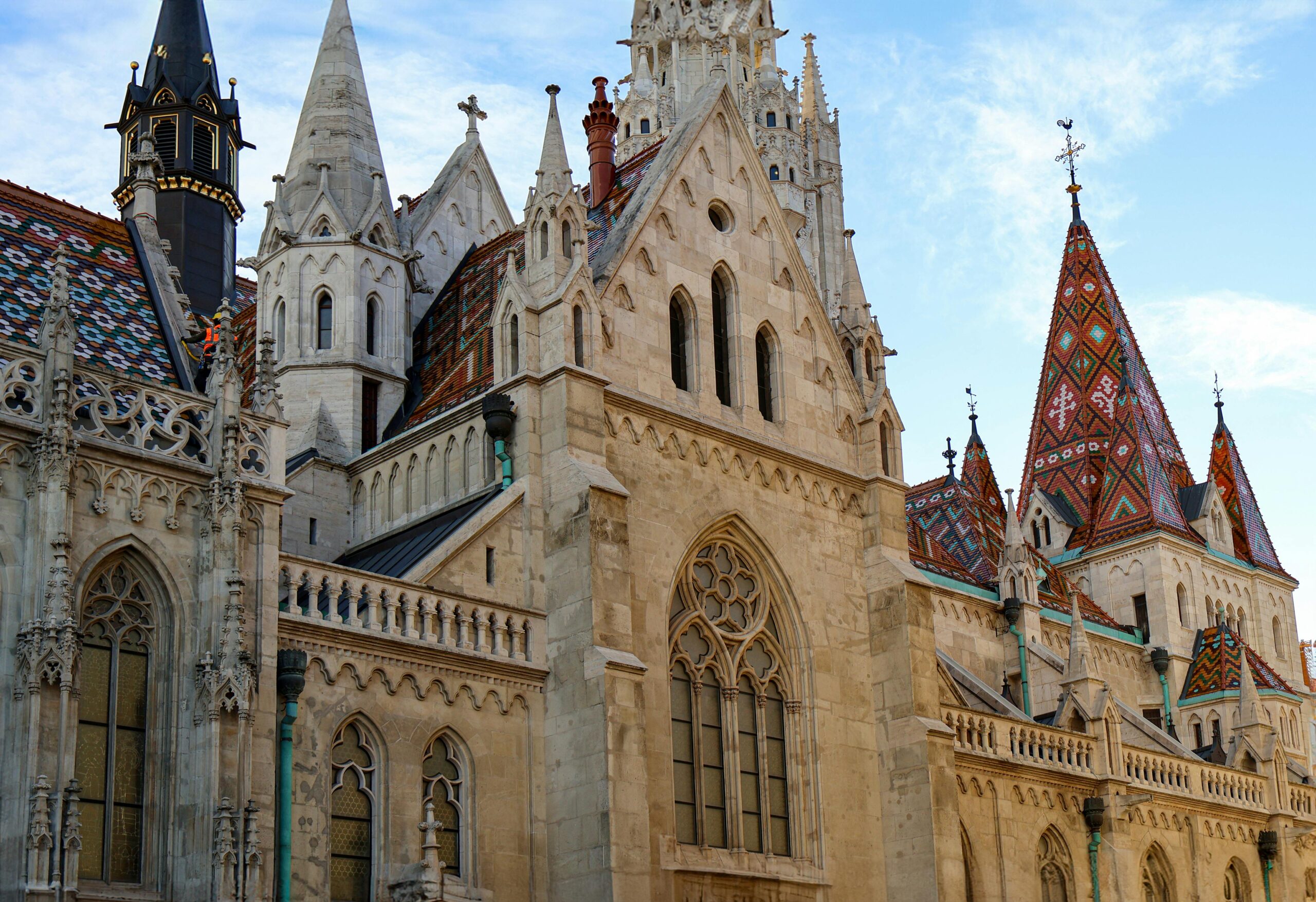 Gothic spire detail — typical of older Budapest churches
