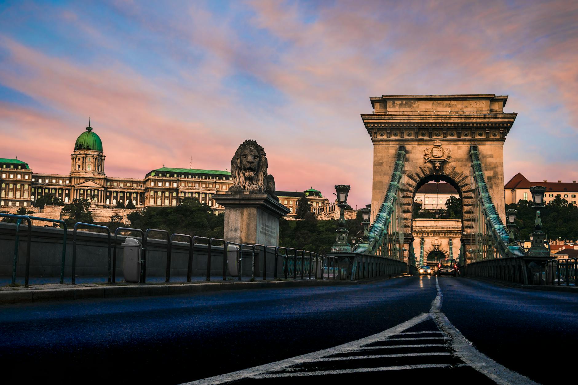 Chain Bridge in Budapest at sunrise