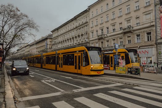 Budapest's iconic yellow tram - the best way to get around the city