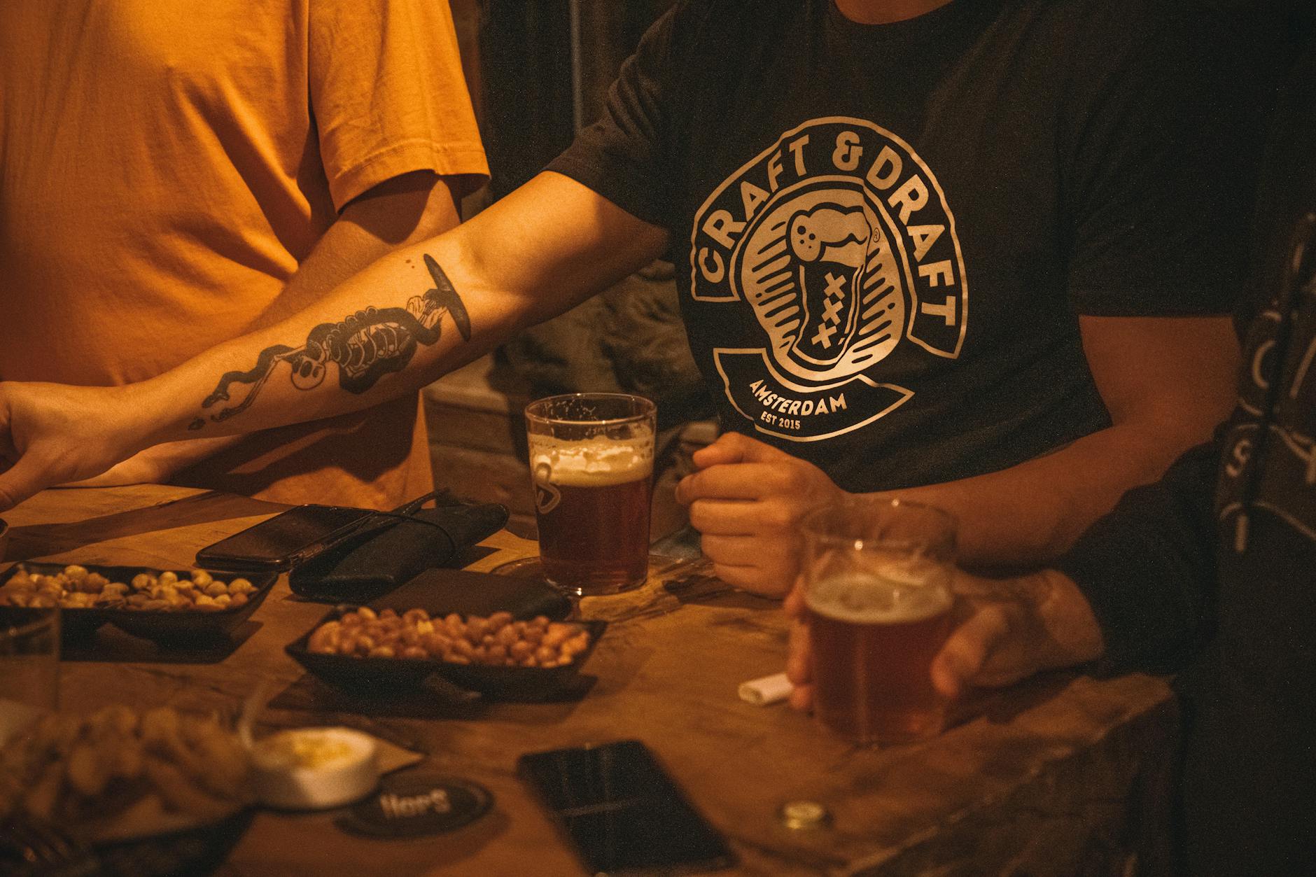Craft beer selection at a Budapest pub