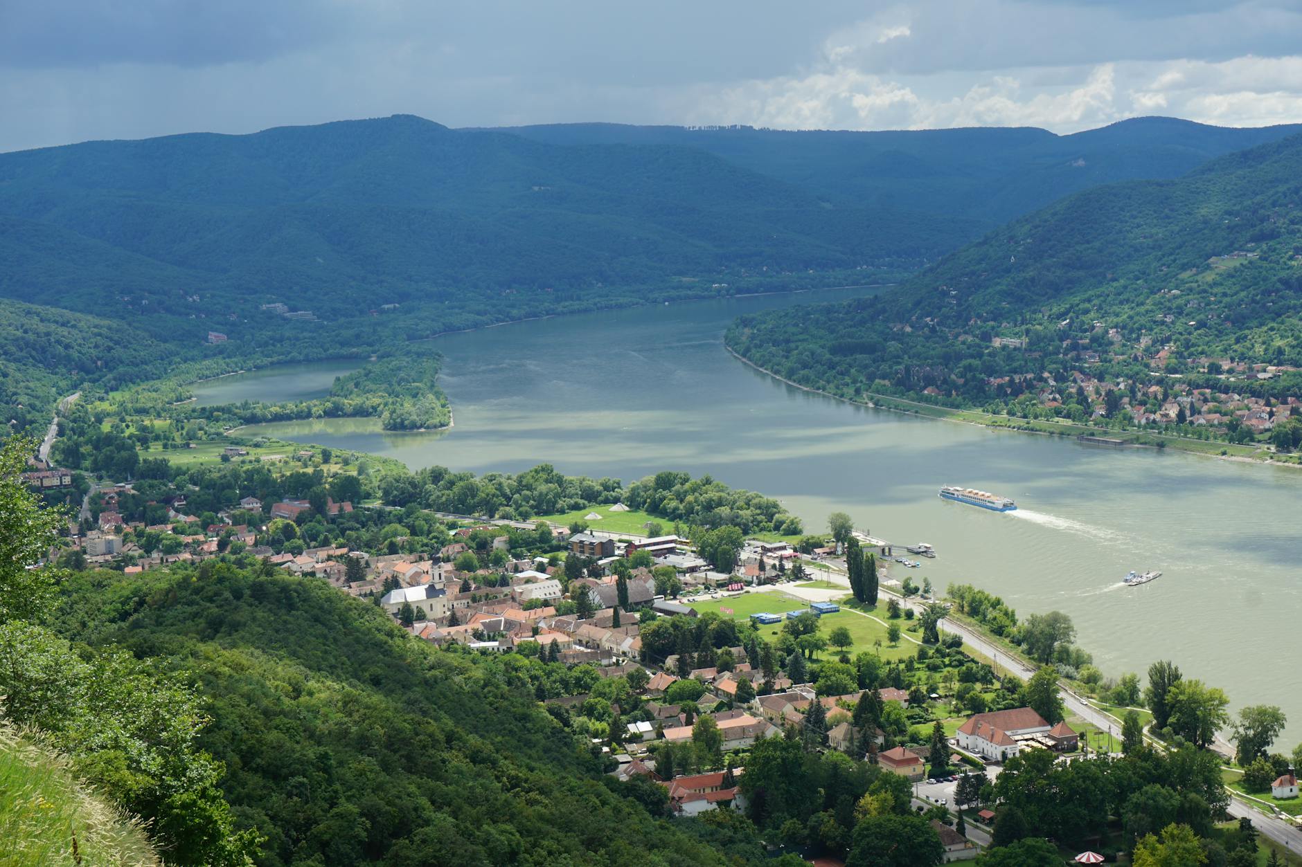 Panoramic view of the Danube Bend highlighting why day trips from Budapest are so popular