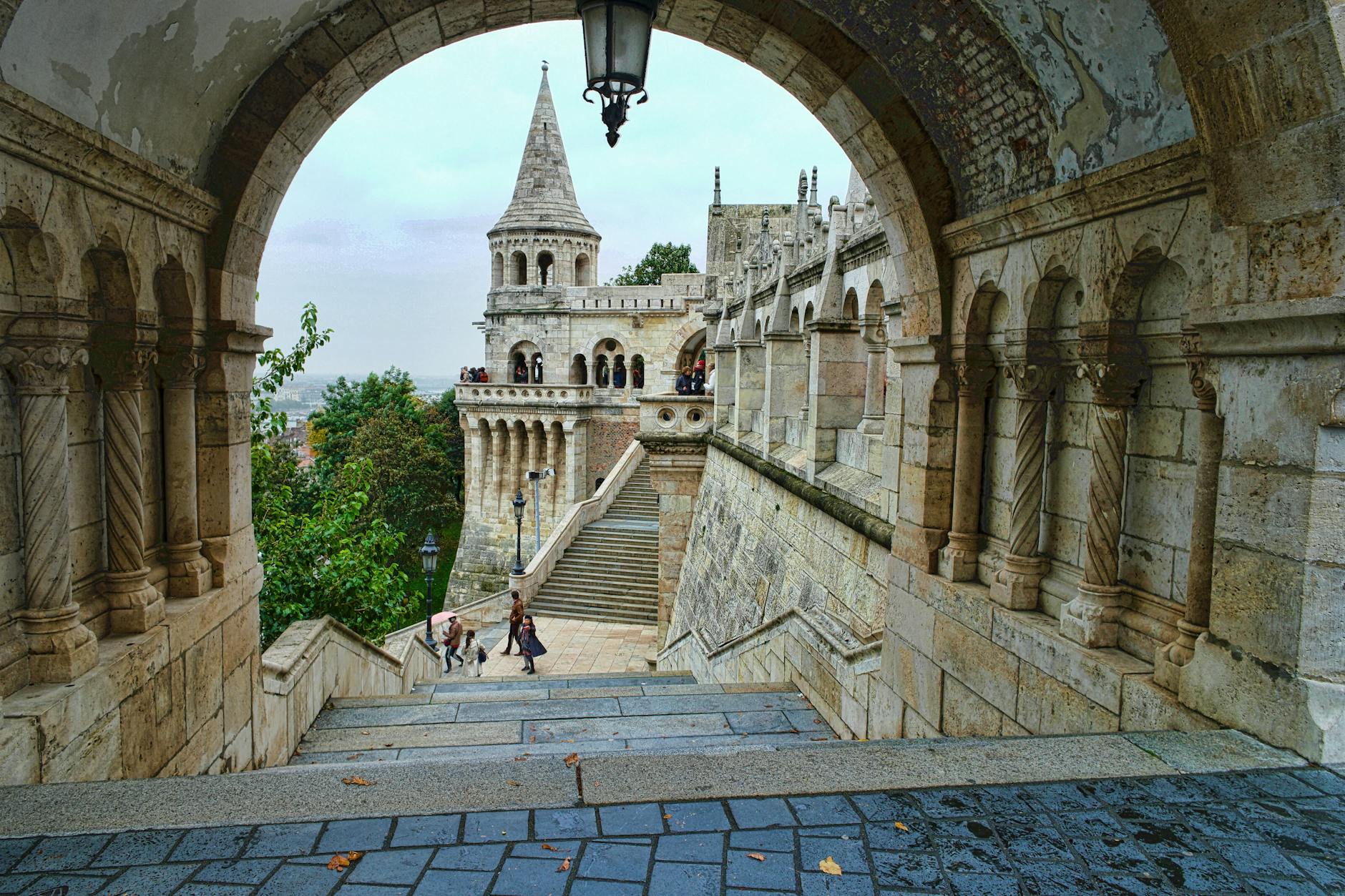 Fisherman's Bastion with panoramic Budapest views