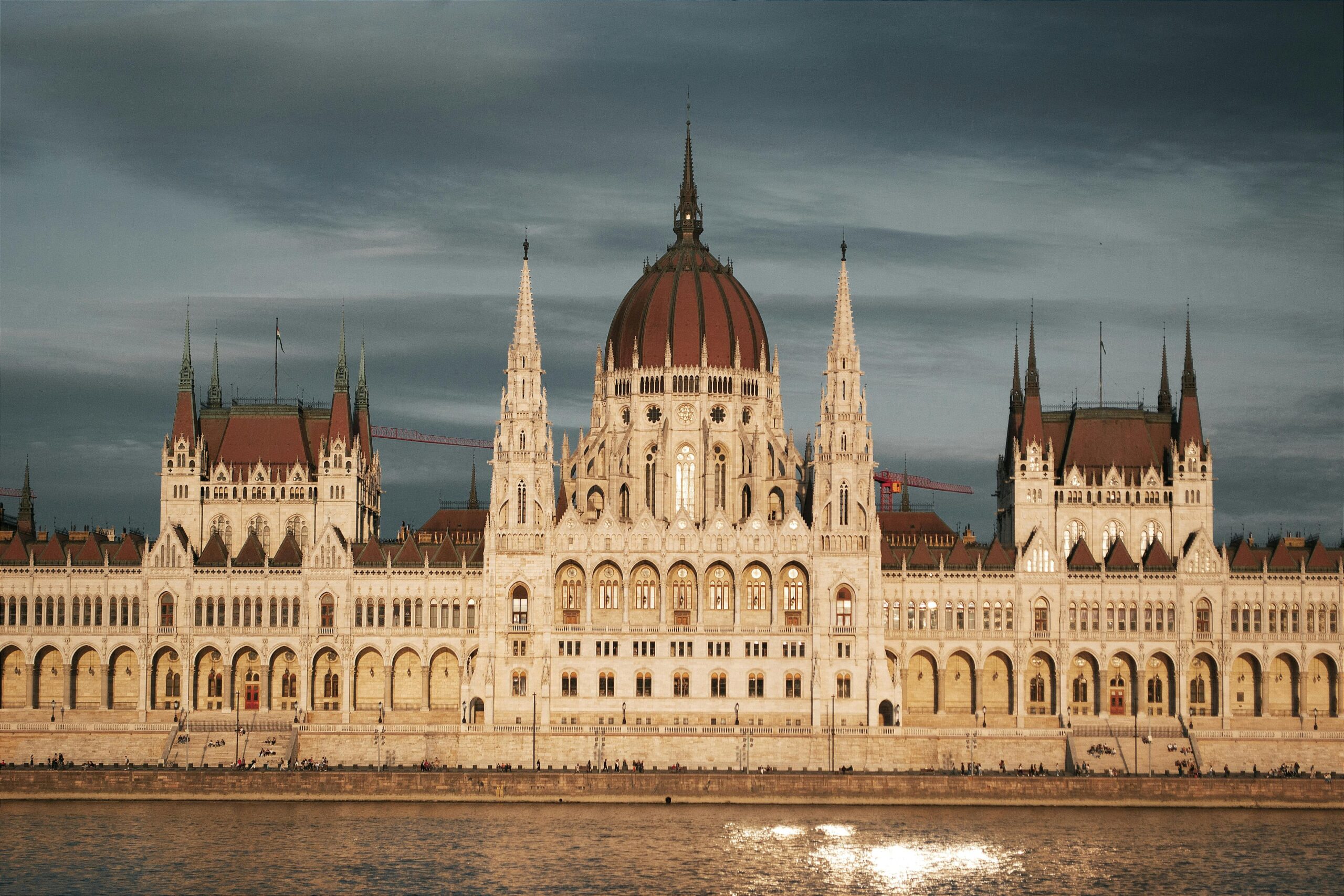 The Hungarian Parliament on the Pest embankment of the Danube, a short walk north of the shoes memorial