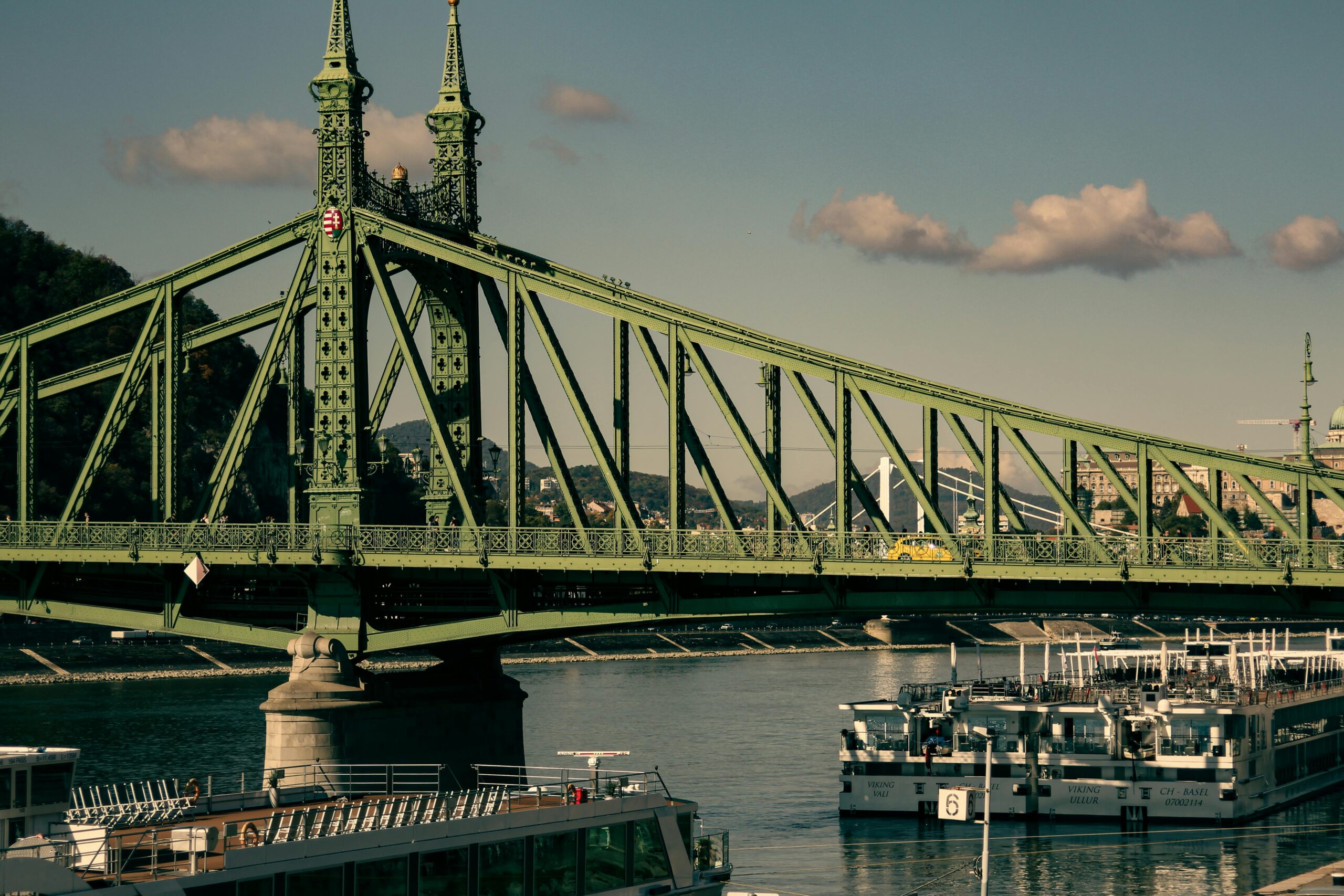 Liberty Bridge — green ironwork makes this one of the best Budapest photography spots