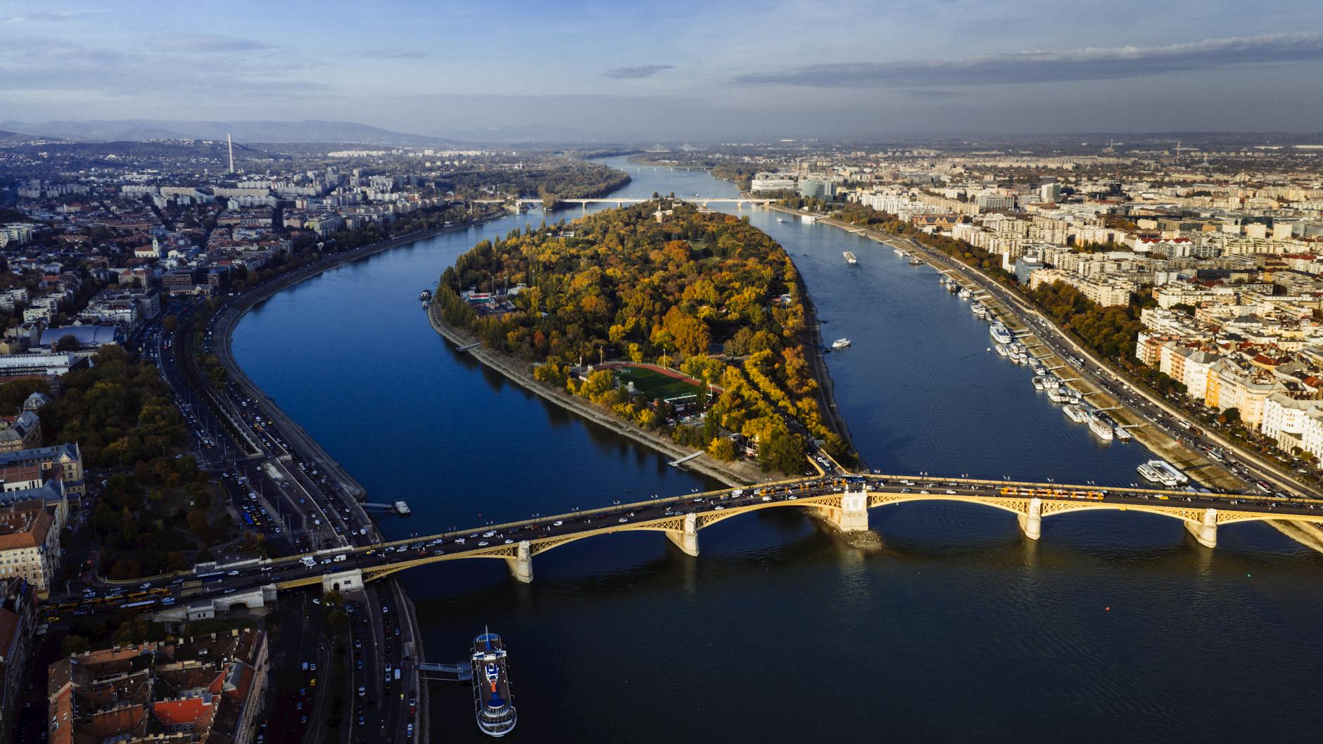 Margaret Island park and green spaces in Budapest