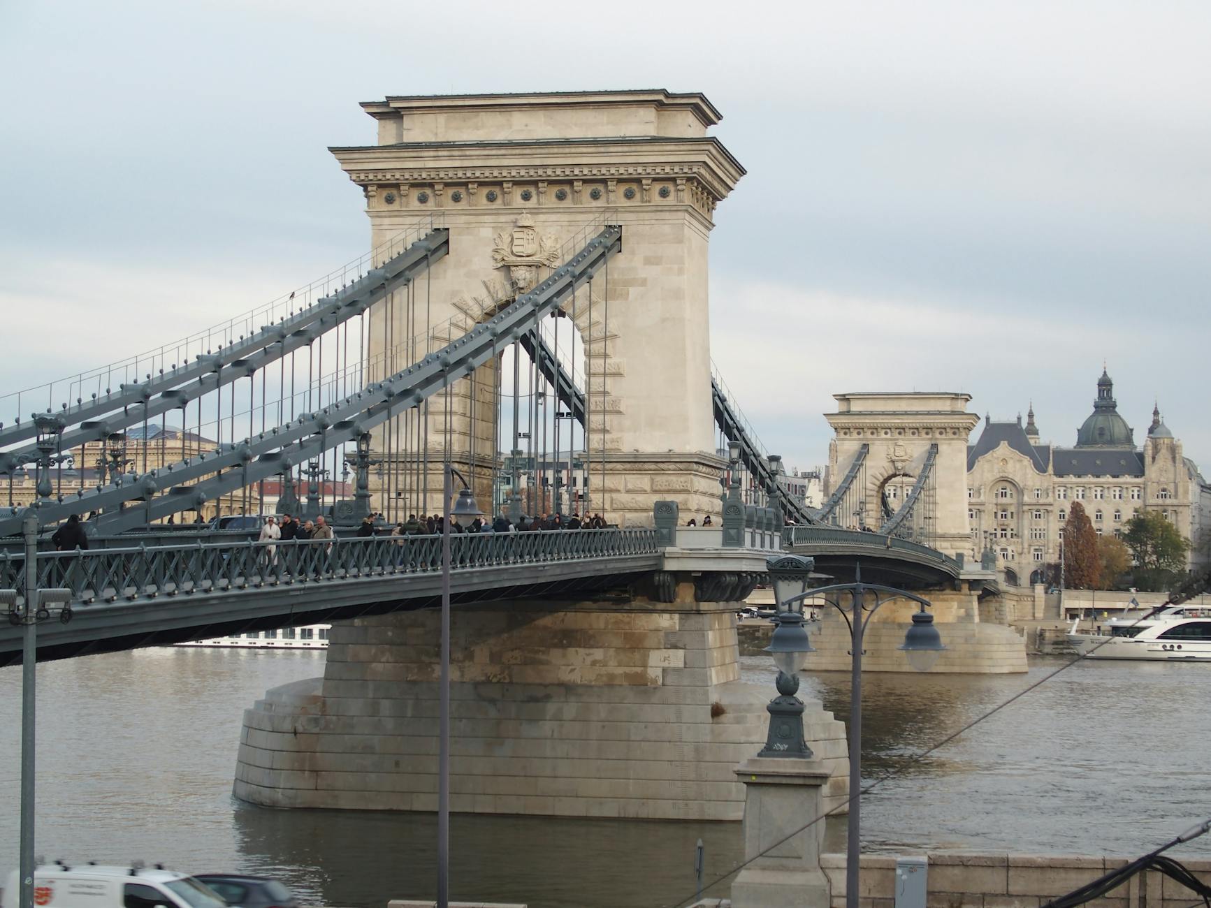 Széchenyi Chain Bridge spanning the Danube River in Budapest
