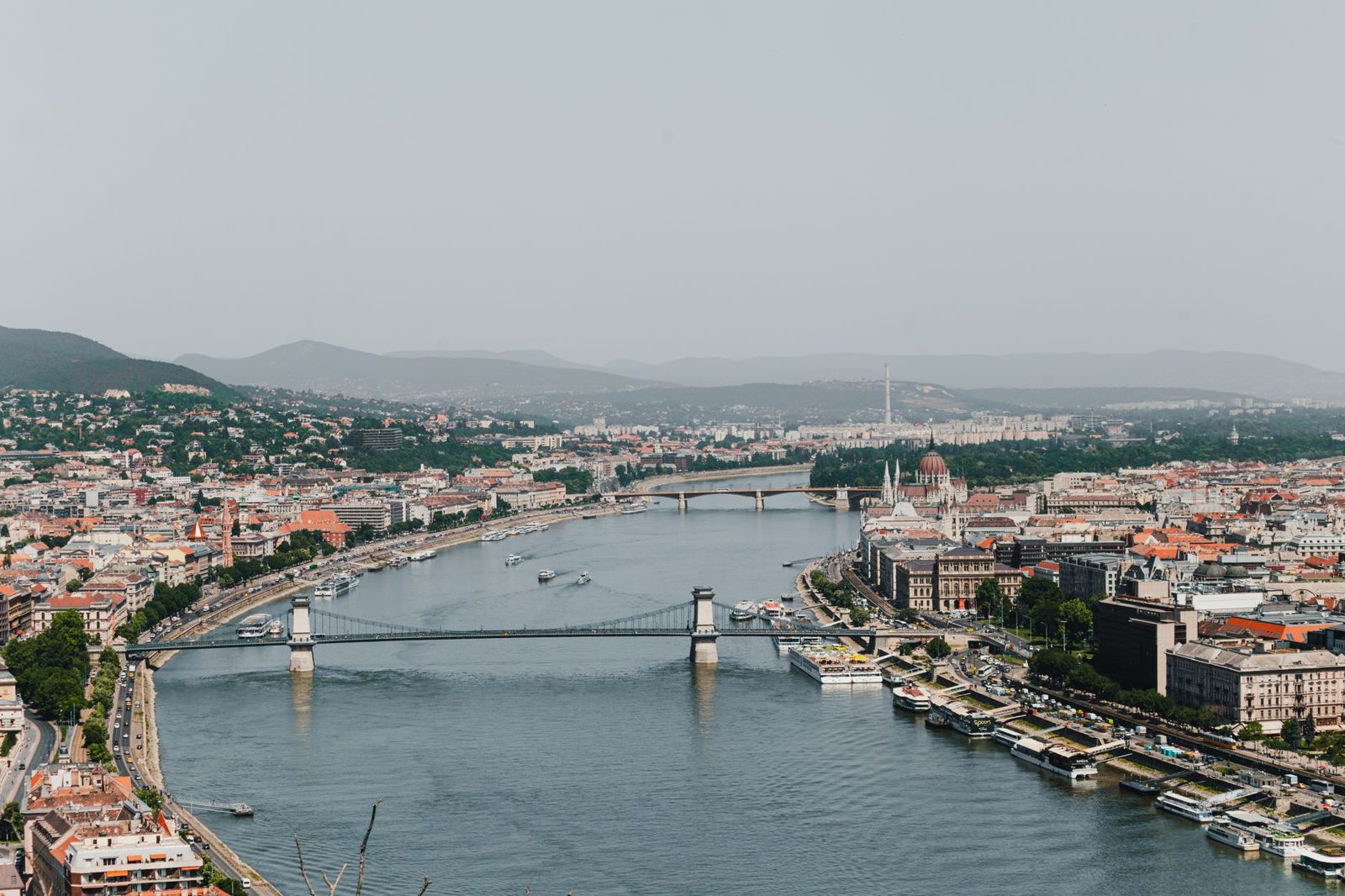 View from Buda Castle hill across the Danube to Pest