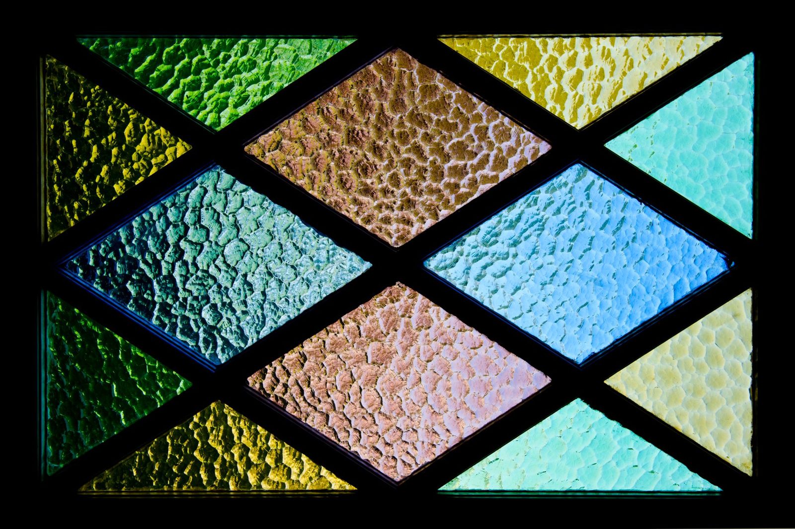 Art Nouveau stained glass of the kind found across Budapest