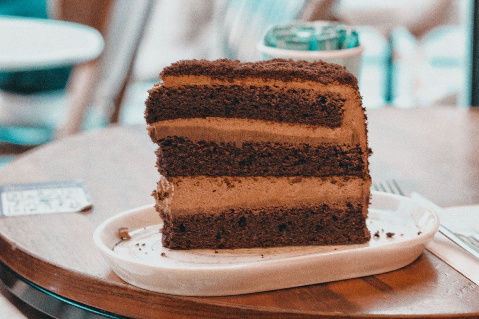 Coffee served with a slice of Hungarian layer cake