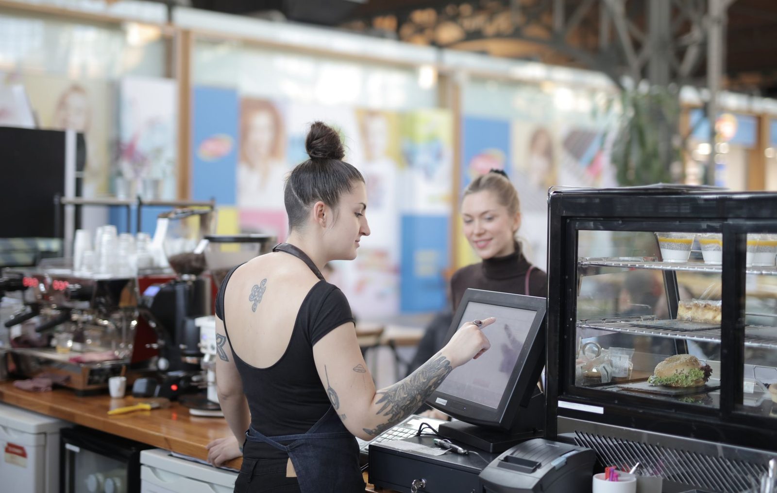 Paying by card in a Budapest cafe, where cards are widely accepted