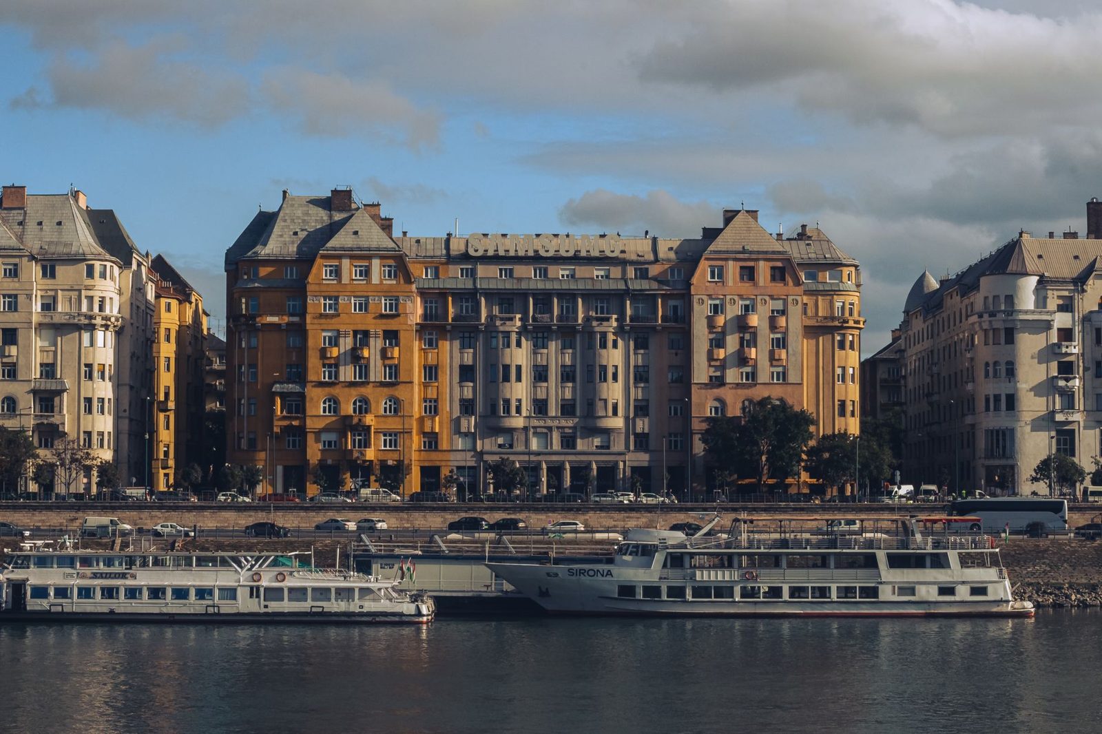 Evening sightseeing boat on the Danube in Budapest
