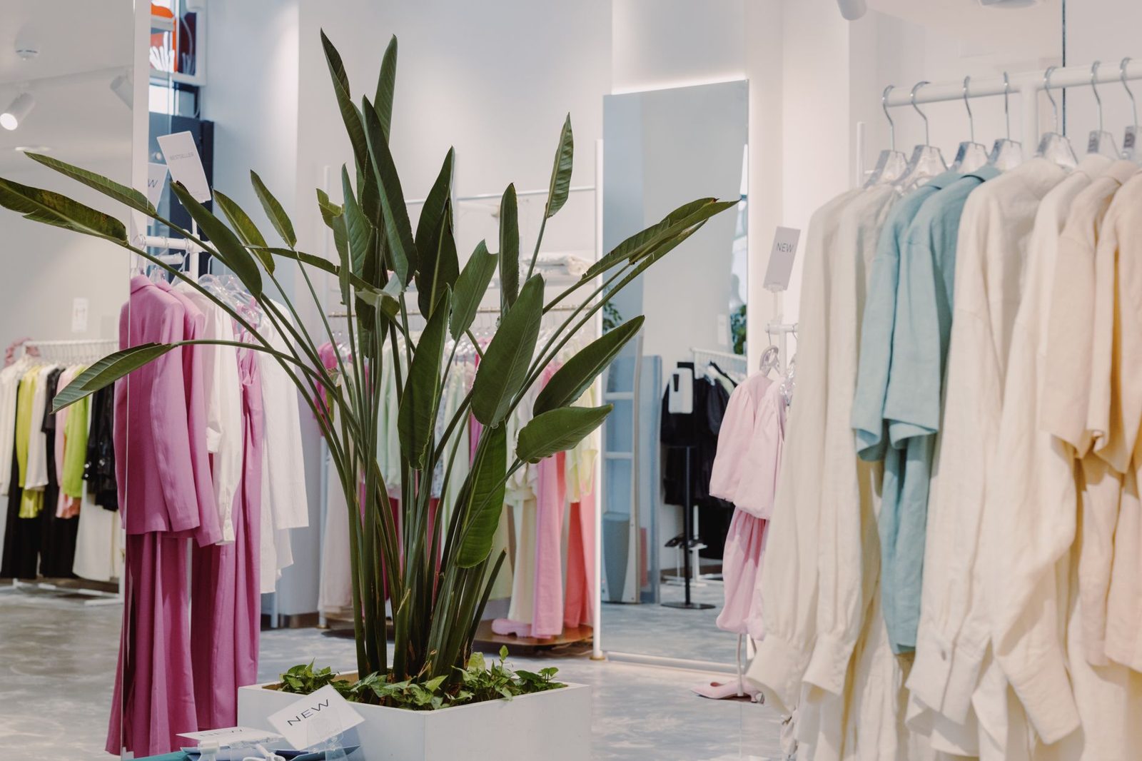 Budapest fashion boutique with designer clothing on display