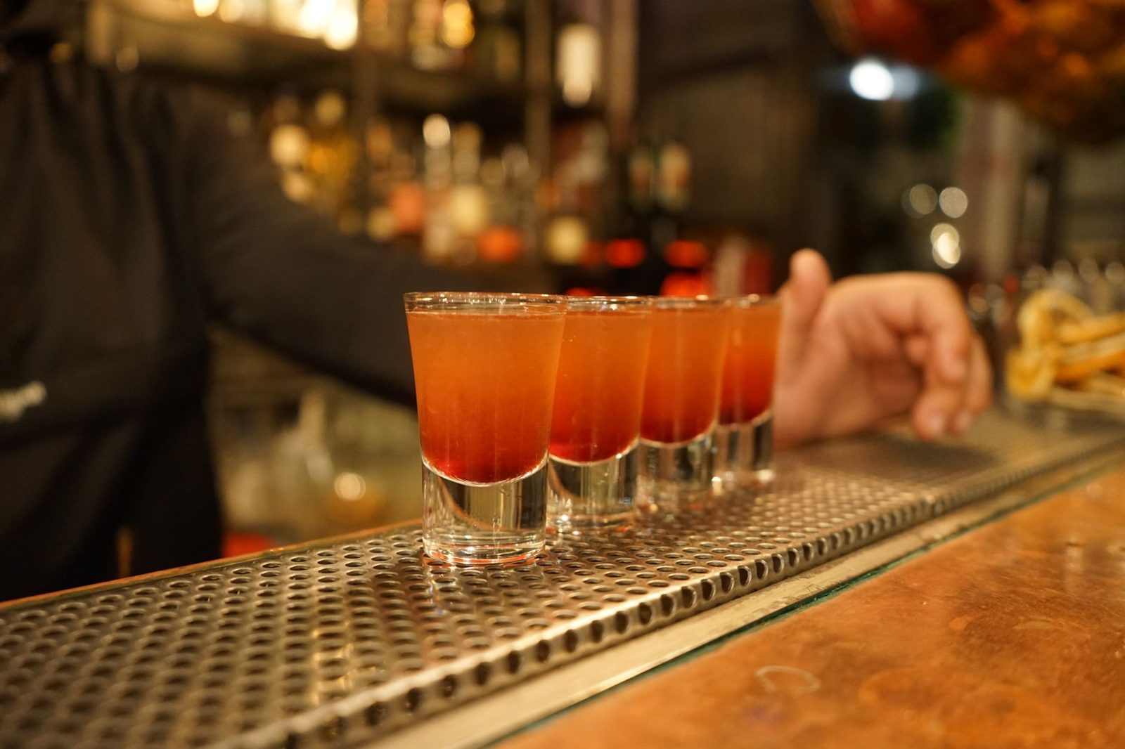 Welcome shots on a Budapest pub crawl