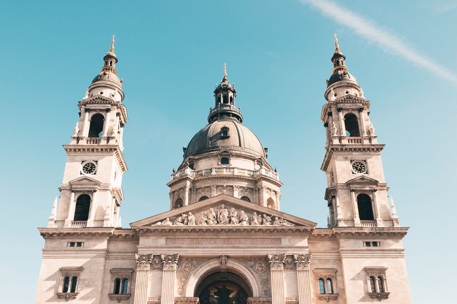 The facade of St Stephen's Basilica in Budapest