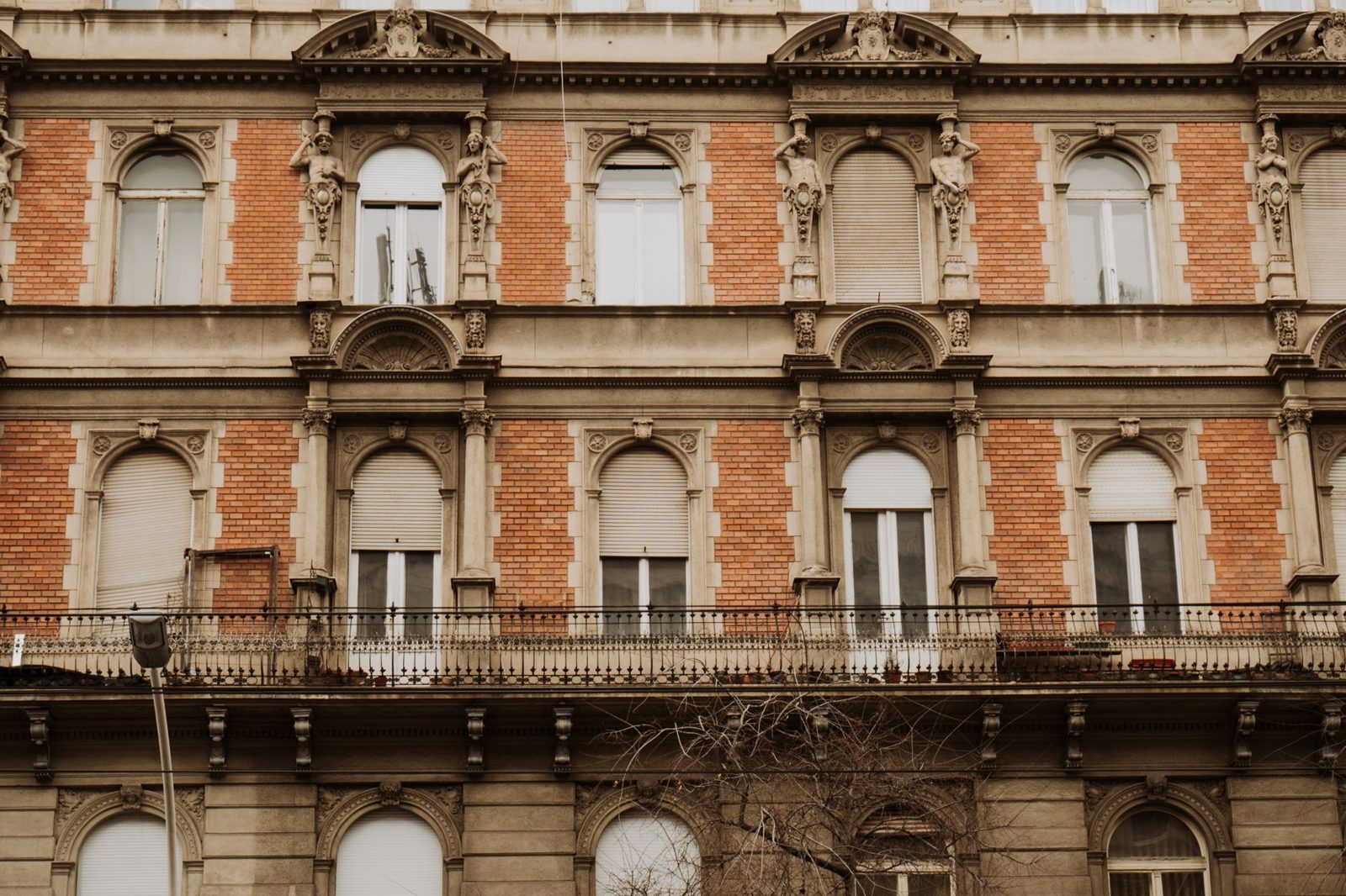 Historic Pest building facade in District VI near Andrássy