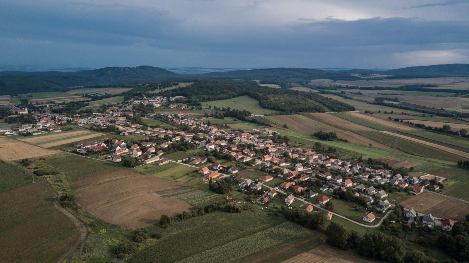 Traditional village houses in the hills of rural Hungary on a Hollókő day trip