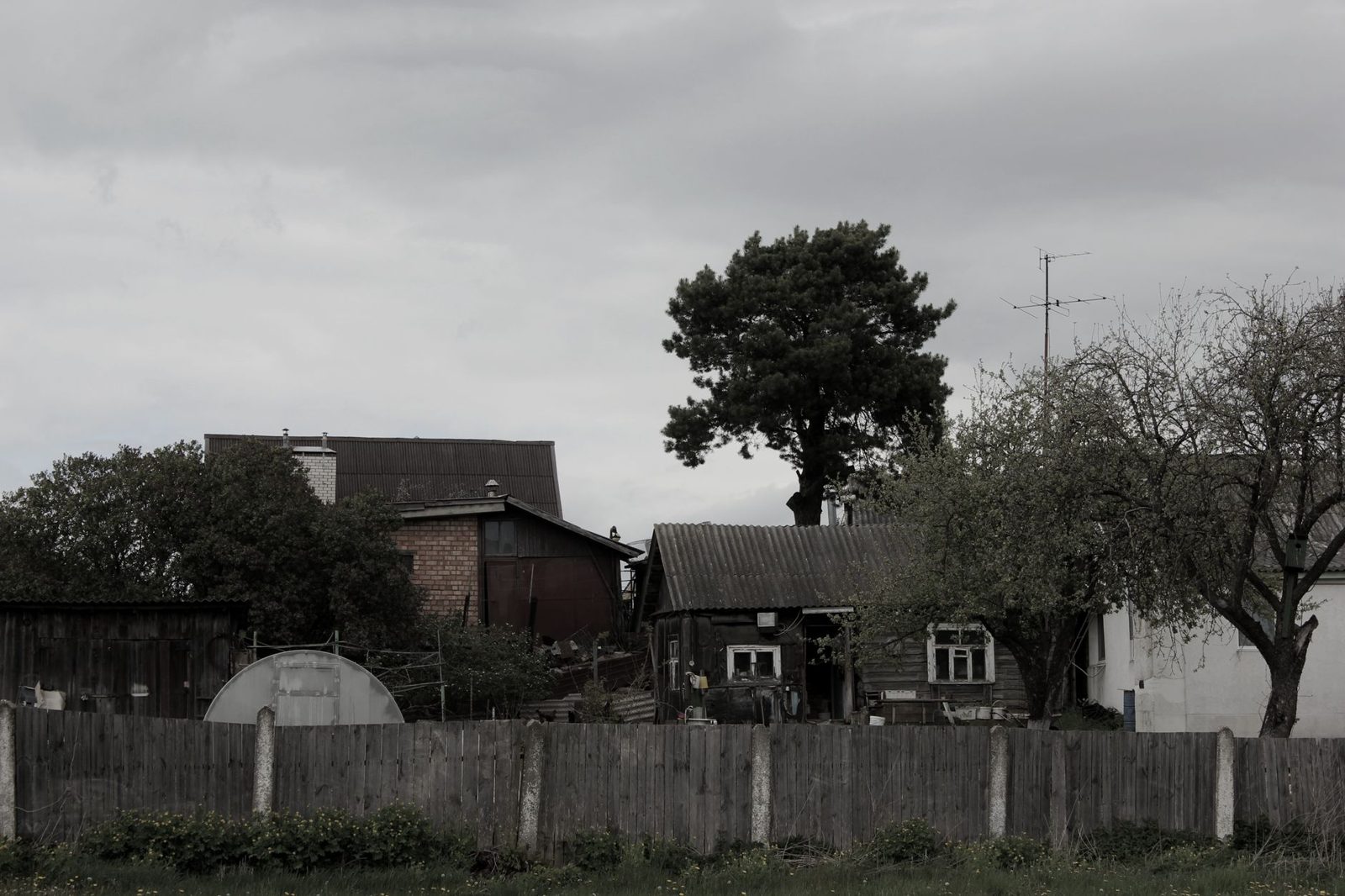 Whitewashed cottages with wooden galleries in a Palóc village