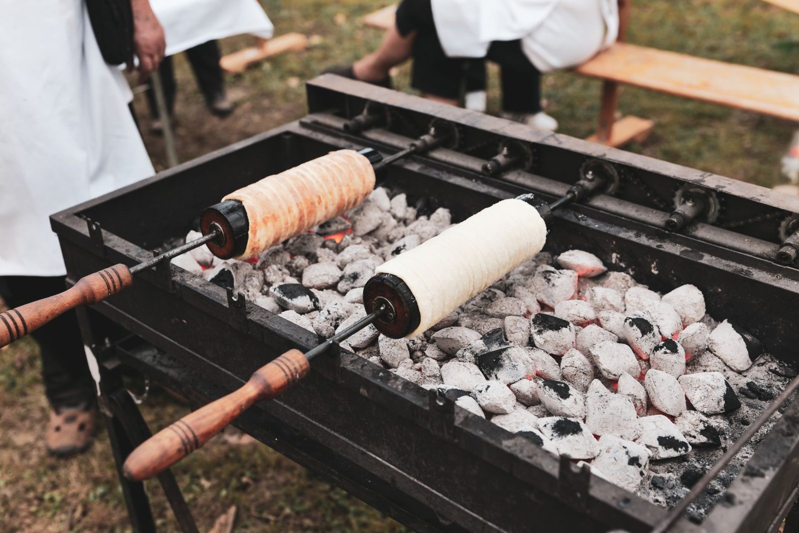 Kürtőskalács chimney cakes, a classic Hungarian street sweet